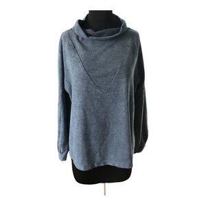 Soft Surroundings Women’s Slate Blue Cowl Neck Pullover Top Size L